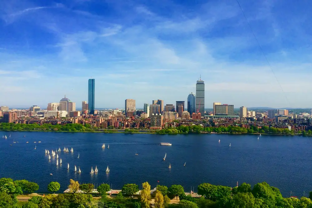 a skyline image of the city of boston