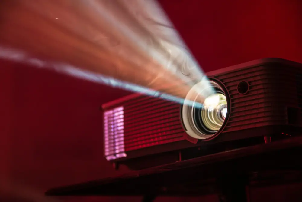 close up of a movie projector
